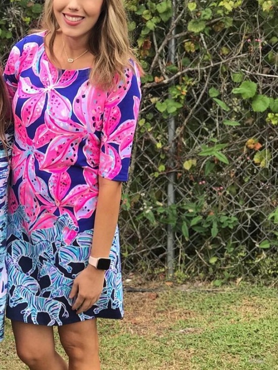 Lilly Pulitzer Dresses & Skirts - 🦓 Lilly Pulitzer Navy Shift Dress with Hot Pink Floral Print